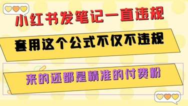 巧用公式笔记 小红书吸金精准粉 零违规-九零创业网
