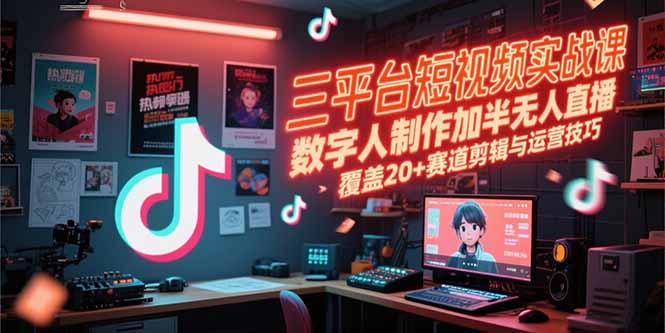 三平台短视频实战 数字人直播赋能 多赛道剪辑运营秘籍一网打尽