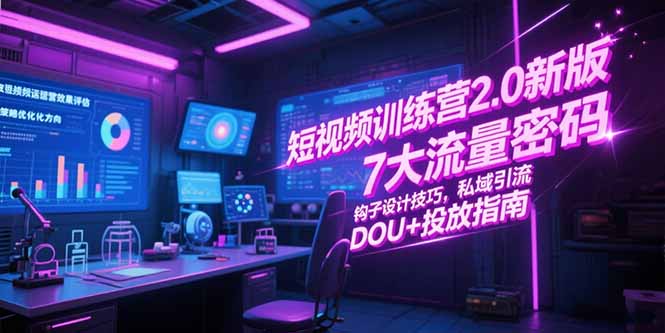 短视频训练营2.0 解锁7大流量秘籍 私域引流+DOU+投放攻略-九零创业网