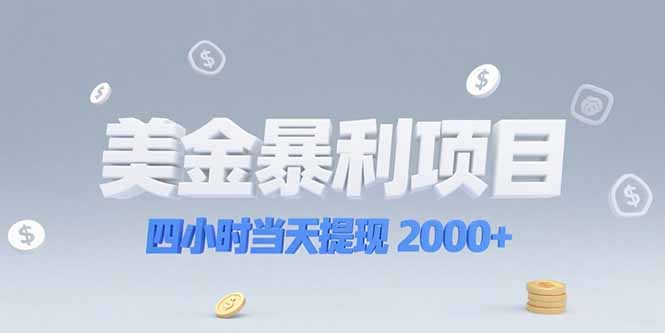 四小时暴利项目 2000+提现机会 赛道达人速来