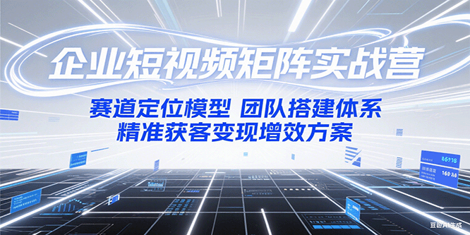 企业短视频矩阵实战营 定位 团队 变现三步增效攻略