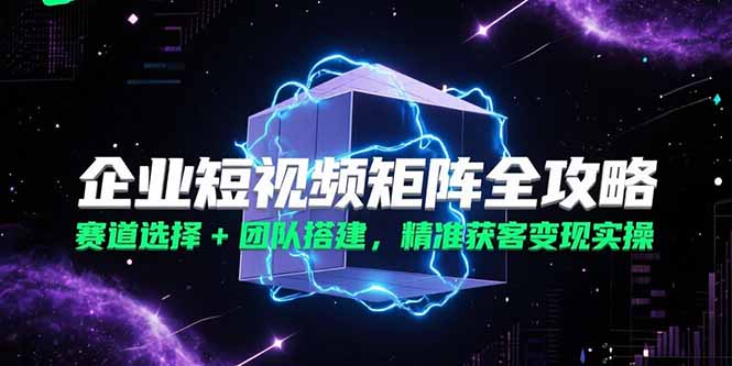 企业短视频矩阵全攻略 赛道精选 团队构建 精准获客实操-九零创业网