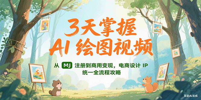 AI绘图3天精通 从MJ注册到商用变现 电商IP设计全攻略速成-九零创业网