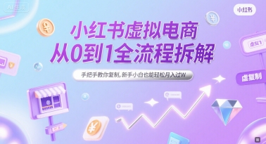 从零开始 小红书电商月入过W全攻略-九零创业网