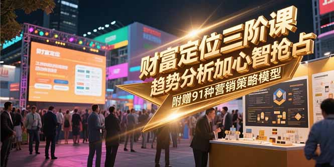 财富定位三阶课 趋势洞察心智夺 91策略模型赋能-九零创业网