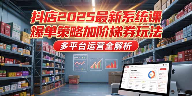 抖店2025系统课 爆单攻略+阶梯券术 多平台运营全揭秘-九零创业网