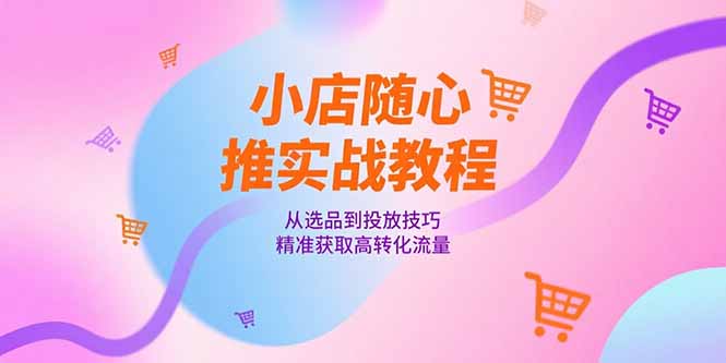 小店随心推实战 选品投放技巧 高转化流量攻略-九零创业网