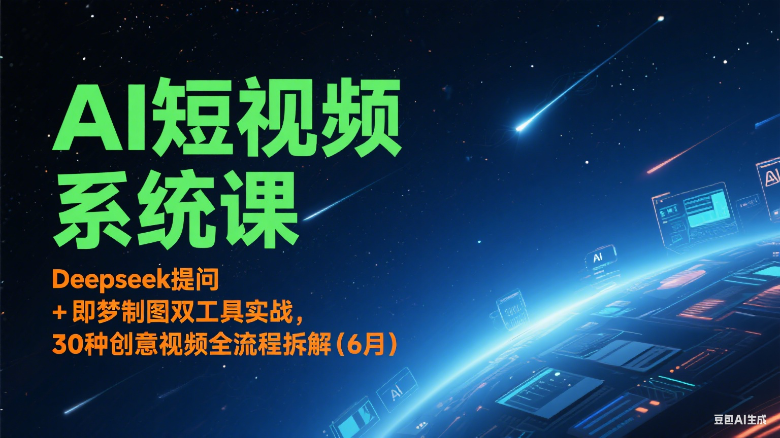 AI短视频全攻略 Deepseek+即梦制图 30招创意视频制作揭秘-九零创业网