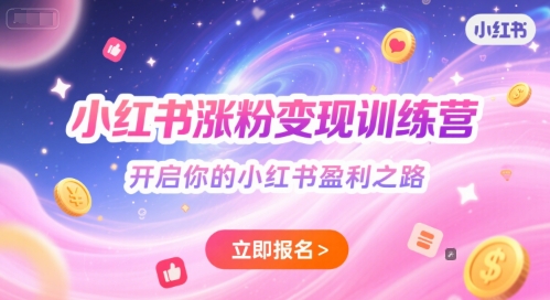 小红书涨粉变现训练营 开启你的小红书财富之旅-九零创业网