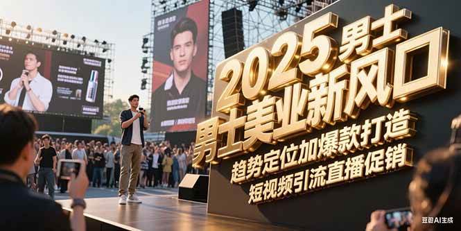 2025男士美业风口 短视频引流 直播爆款打造新趋势