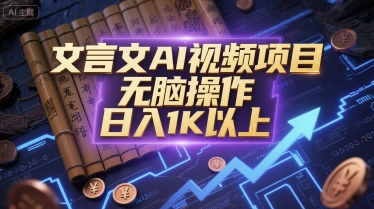 文言文AI视频日赚千金 无脑操作轻松入门
