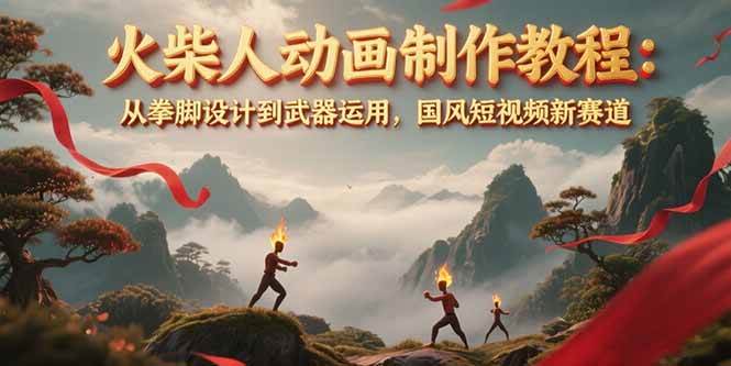 火柴人国风动画 拳脚武器 国潮短视频新篇章