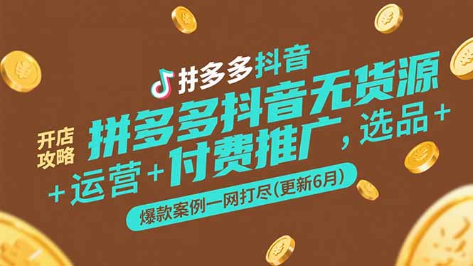 拼多多抖音无货源开店全攻略 选品 运营 推广 爆款秘诀一网打尽