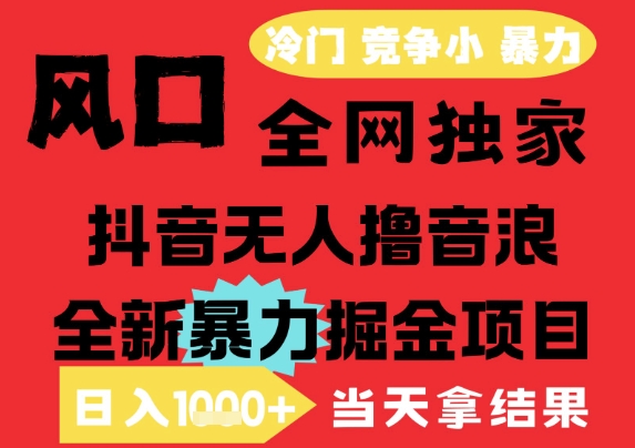 抖音无人直播新撸音浪项目 小白轻松日入千 揭秘无脑赚钱法-九零创业网