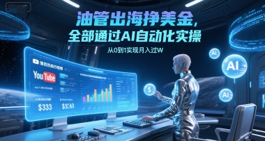 AI赋能油管自动化 月入过W轻松出海-九零创业网