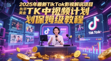 2025年TikTok影视解说新项目 小白轻松赚美金教程-九零创业网
