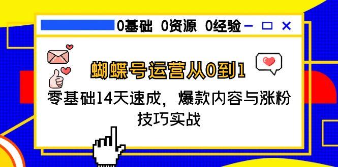 14天蝶变 蝴蝶号运营零基础 爆款秘籍涨粉速成法-九零创业网