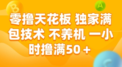 独家零撸天花板 满包技术 稳定收益 一小时内赚50+-九零创业网