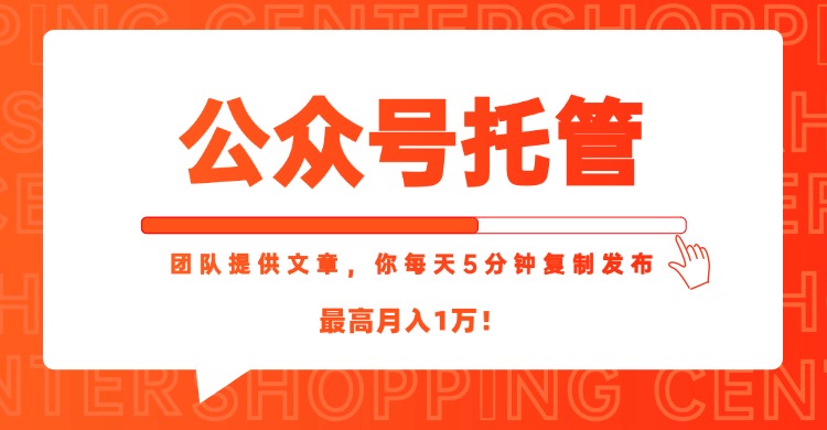 公众号托管月入过万 每日5分钟轻松发布 揭秘高效运营秘诀