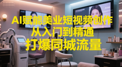 AI赋能美业短视频 从新手到爆款 同城流量攻略-九零创业网