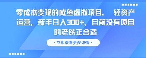 咸鱼零成本项目 轻资产日入3+ 新手速来变现-九零创业网