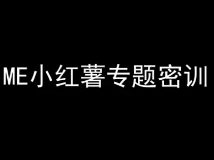 ME小红薯密训 小红书电商实操全攻略速成-九零创业网