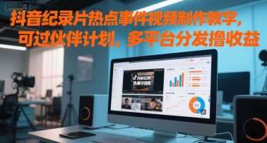 抖音纪录片热点制作攻略 多平台分发赚收益-九零创业网