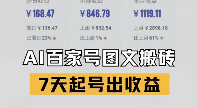 AI助力百家号 7天速成收益达人-九零创业网