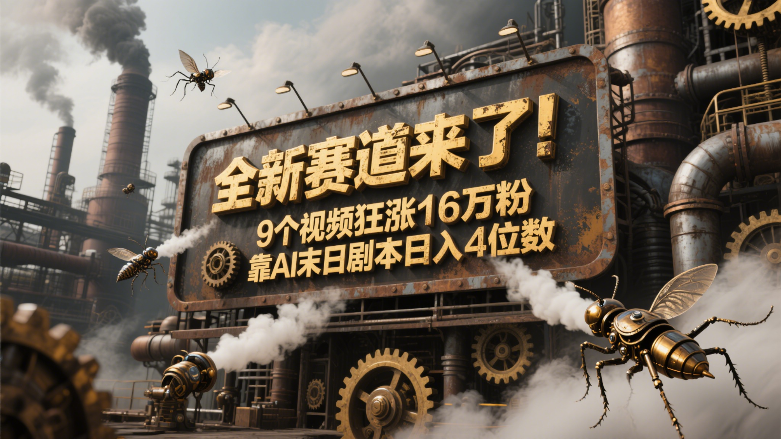 AI末日剧本走红 9视频狂揽16万粉 日入过万引热议-九零创业网