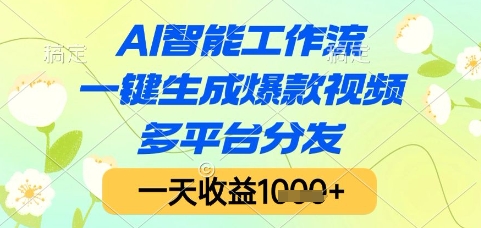 AI智能一键爆品视频 多平台分发 日入过千