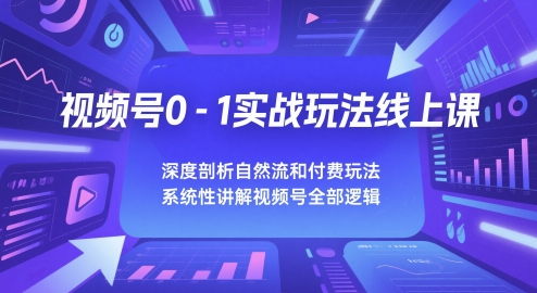 视频号0 1实战课 揭秘自然流与付费策略 全逻辑解析