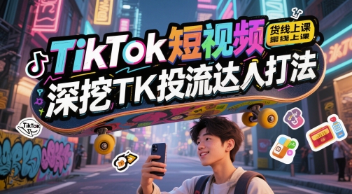 揭秘TikTok投流达人秘籍 短视频带货线上课攻略-九零创业网