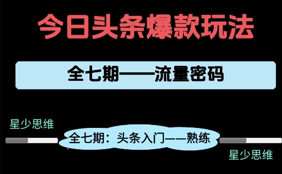 头条七期全拆解 新手避坑指南 从0到1实战干货-九零创业网