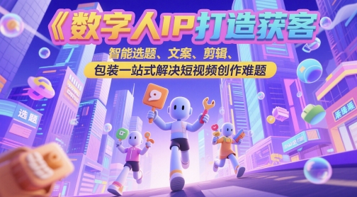 数字人IP课程 短视频创作难题一站式解决-九零创业网