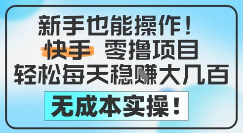 零成本快手新手速成 日赚2 5元轻松上手-九零创业网