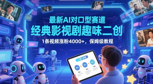 AI对口型神还原经典剧 轻松涨粉4000+ 教程揭秘-九零创业网