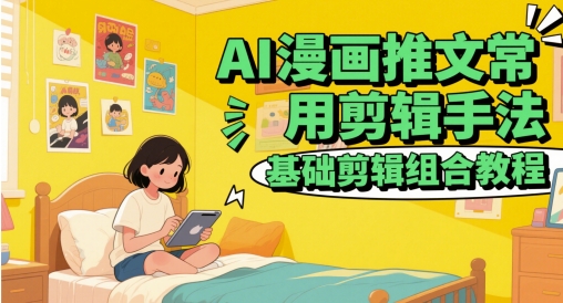 AI漫画推文剪辑技巧 基础组合教程速成法