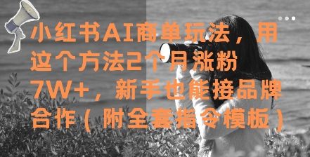 2个月小红书AI商单涨粉7W+ 新手品牌合作指南