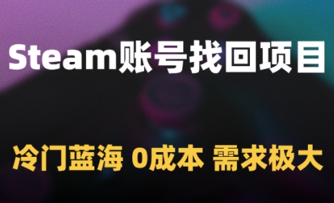 Steam账号失而复得 蓝海项目低成本解救急切需求-九零创业网