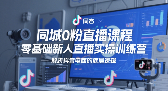 同城0粉直播速成 抖音电商逻辑揭秘训练营