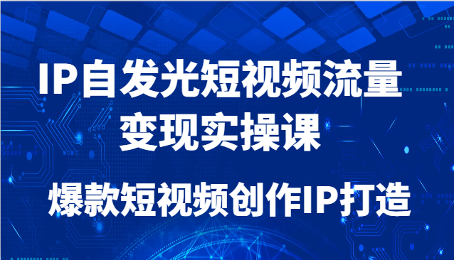 IP自发光短视频流量课 爆款IP打造秘籍大公开-九零创业网