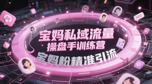 宝妈私域流量训练营 精准引流秘籍大公开