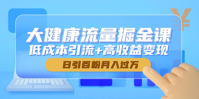 大健康流量课 日吸百粉 月入过万 低成本引流变现秘籍-九零创业网