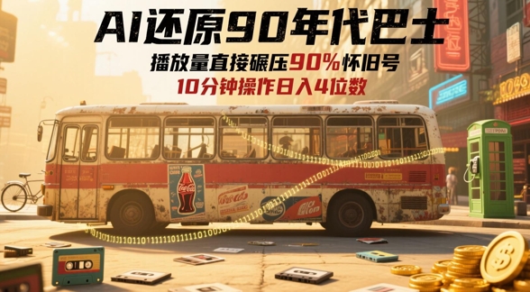 AI重现90年代巴士 一帧泪目 70后怀旧狂潮 轻松日赚四千
