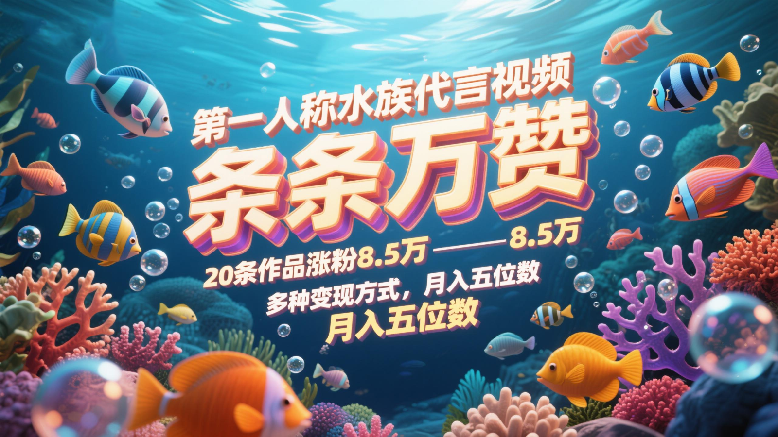 水族小秘 万赞视频达人 月入五万 涨粉8.5万 揭秘水族圈