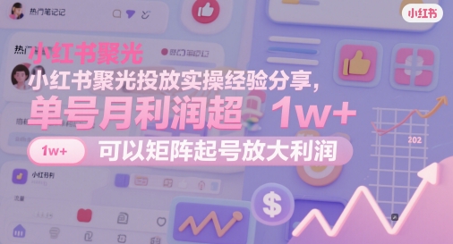 小红书矩阵起号 单月利润破万 实操经验揭秘