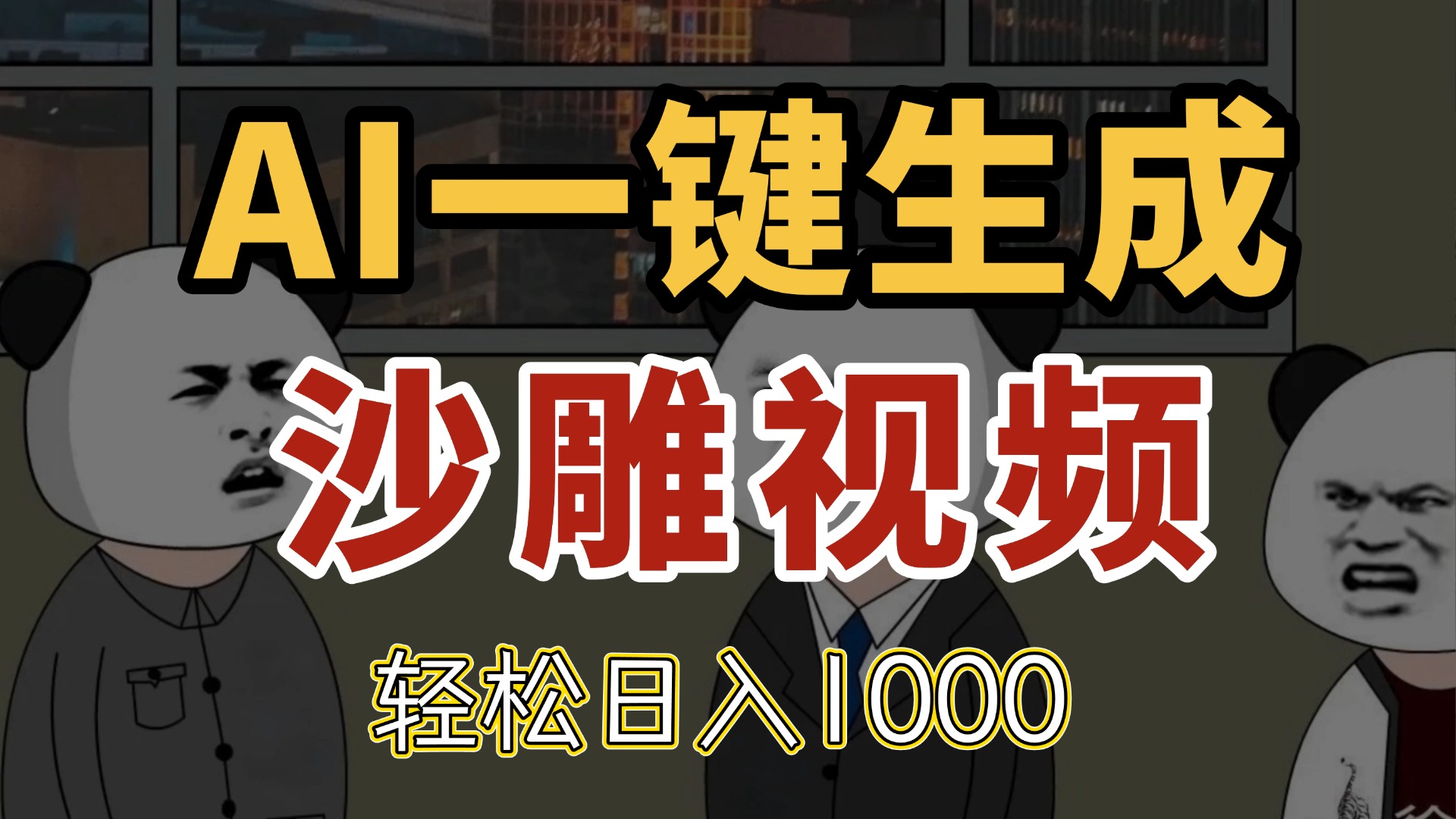 AI一键沙雕视频 爆款千万播放 日赚千元轻松实现