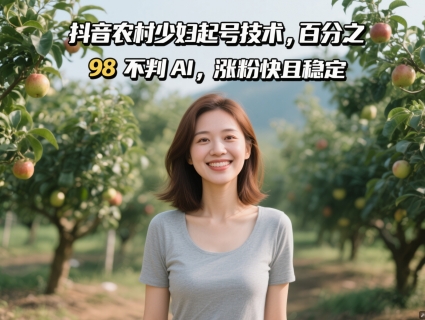 抖音农村少妇号快速涨粉秘籍 98%避AI 粉丝稳定增长-九零创业网