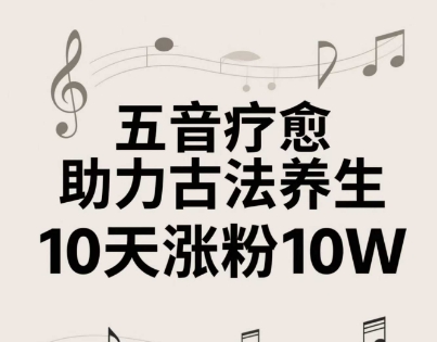 古法五音疗愈速成 10天10万粉 2小时学会养生秘诀-九零创业网