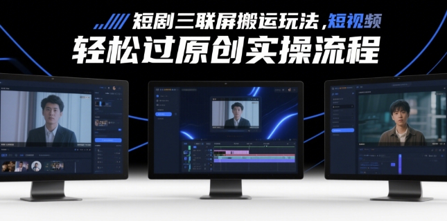 短剧三联屏搬运 原创实操轻松解锁